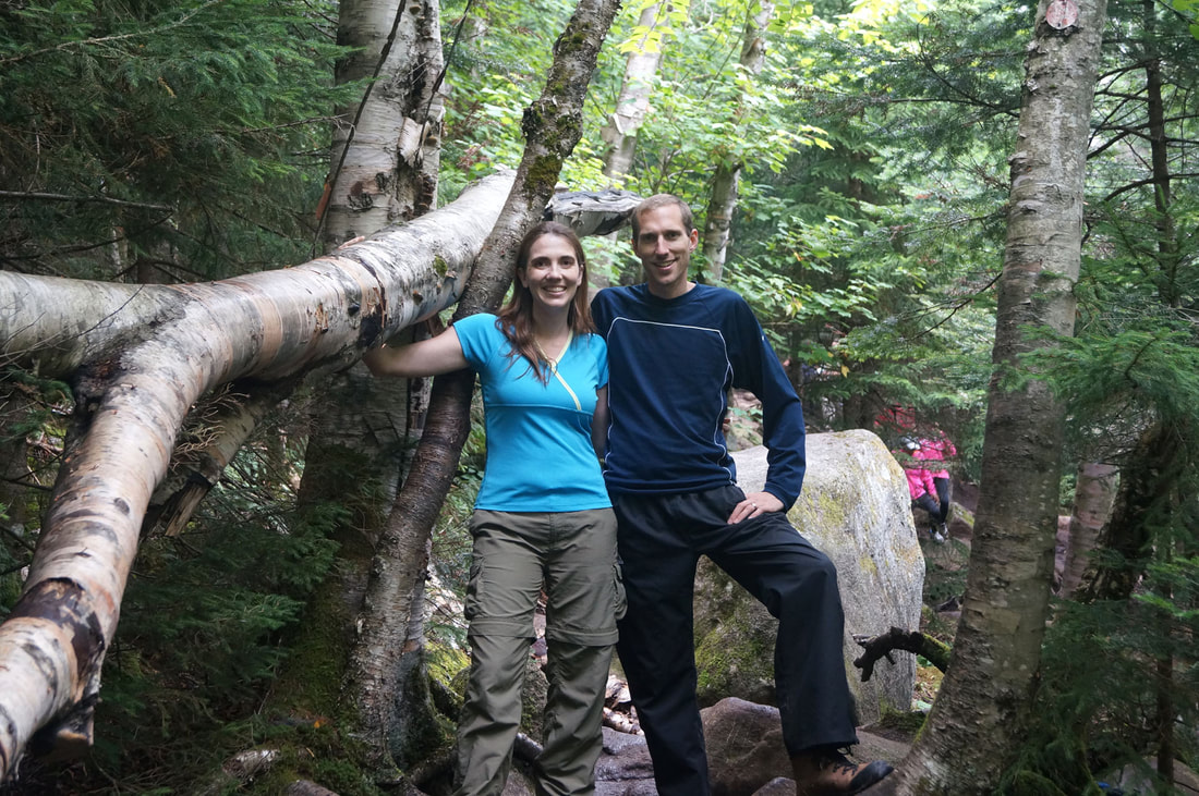 Niels and Shannon hiking Cascade & Porter, Adirondacks
