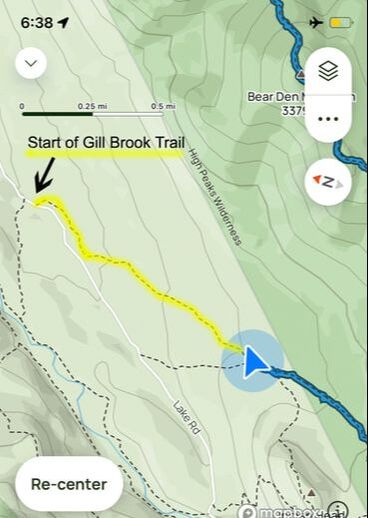 Alternative Gill Brook Trail Route